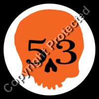 Orange Skull Circle Pocket