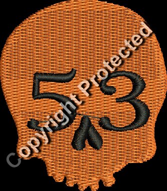 Orange 53 Skull